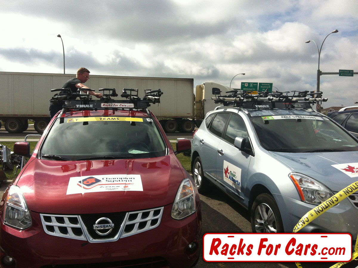 Racking up the Tour of Alberta team vehicles Racks For Cars Edmonton
